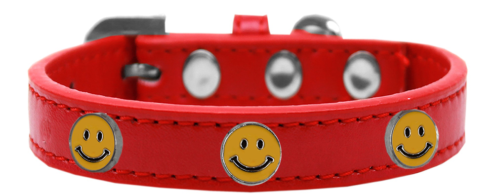 Happy Face Widget Dog Collar Red Size 18